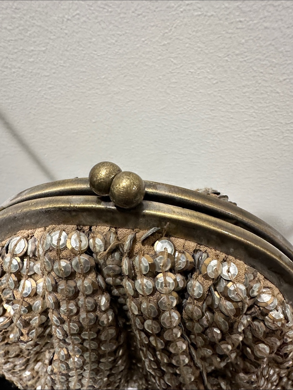 Beaded Metallic Evening Crossbody Bag - Gold - Picture 3 of 4